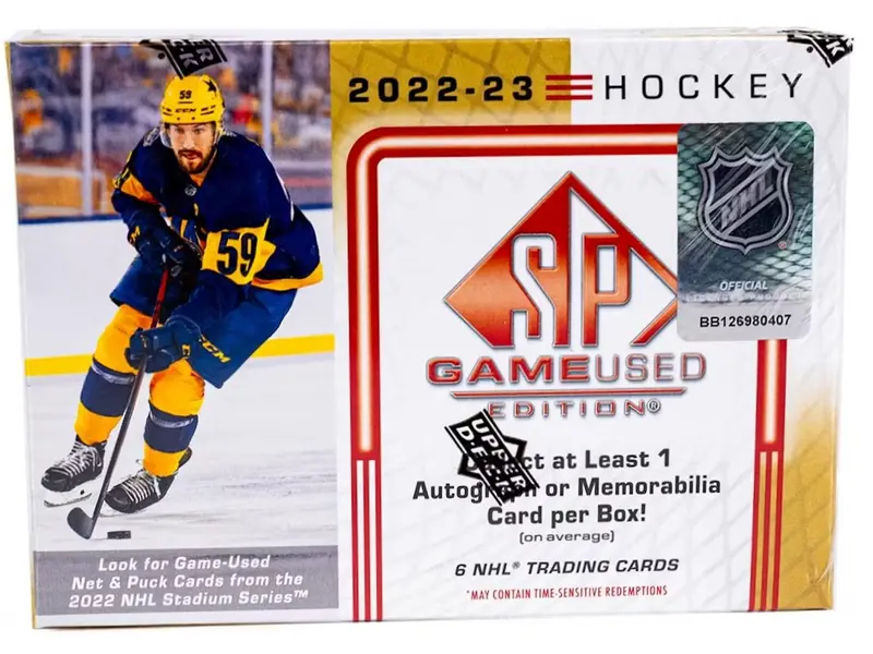 2022/23 Upper Deck SP Game Used Hockey Hobby Box Sports Card Pack Sports Trading Card