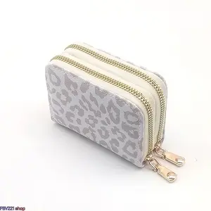 Women's RFID Blocking Leather Wallet, Fashionable Durable Multi-Slot Large Capacity Foldable Wallet with Floral Print Double Zipper Mini Wallet, Luxury Minimalism Daily Essential Women's Bag & Accessory for 2026, Fashionable Wallet outdoorfun