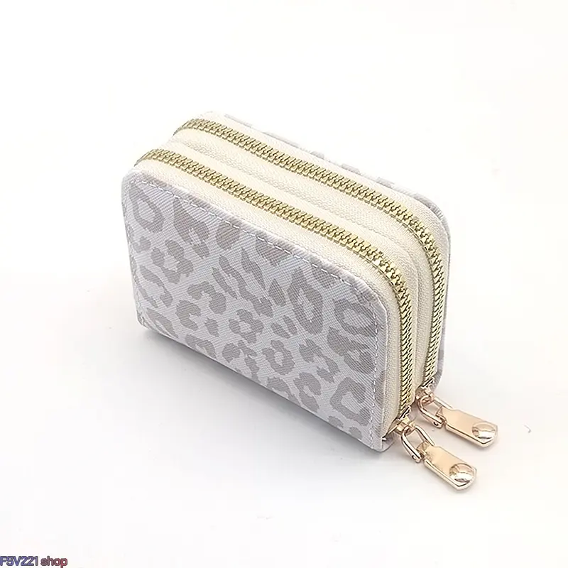 Women's RFID Blocking Leather Wallet, Fashionable Durable Multi-Slot Large Capacity Foldable Wallet with Floral Print Double Zipper Mini Wallet, Luxury Minimalism Daily Essential Women's Bag & Accessory for 2026, Fashionable Wallet outdoorfun