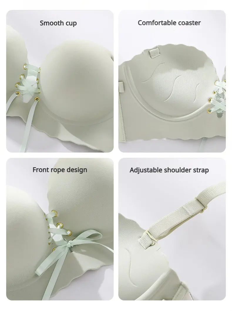 Product Introduction of VVL Women's Lifts & Minimizes Wireless Push-Up Bra with Adjustable Detachable Straps Comfort Seamless Side Support for Daily Wear 19
