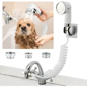 ZCONIEY Sink Faucet Sprayer Attachment, Shower Head Attaches to Tub Faucet, Dog Bathing Hose Shower Set for Laundry Bathroom Kitchen ZCONIEY