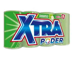 Xtra Power Fusion Soap Limon 400g Each Pack of 4 Laundry Detergent Bars - Anti-Bacterial Fragrance Poderosa
