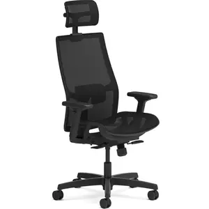 Hon  Mesh Seat Ignition 2.0 Mid-Back Task Chair, Black, Adjustable Ergonomic Chair, Custom Fit Chair, Ergonomic Computer Chair