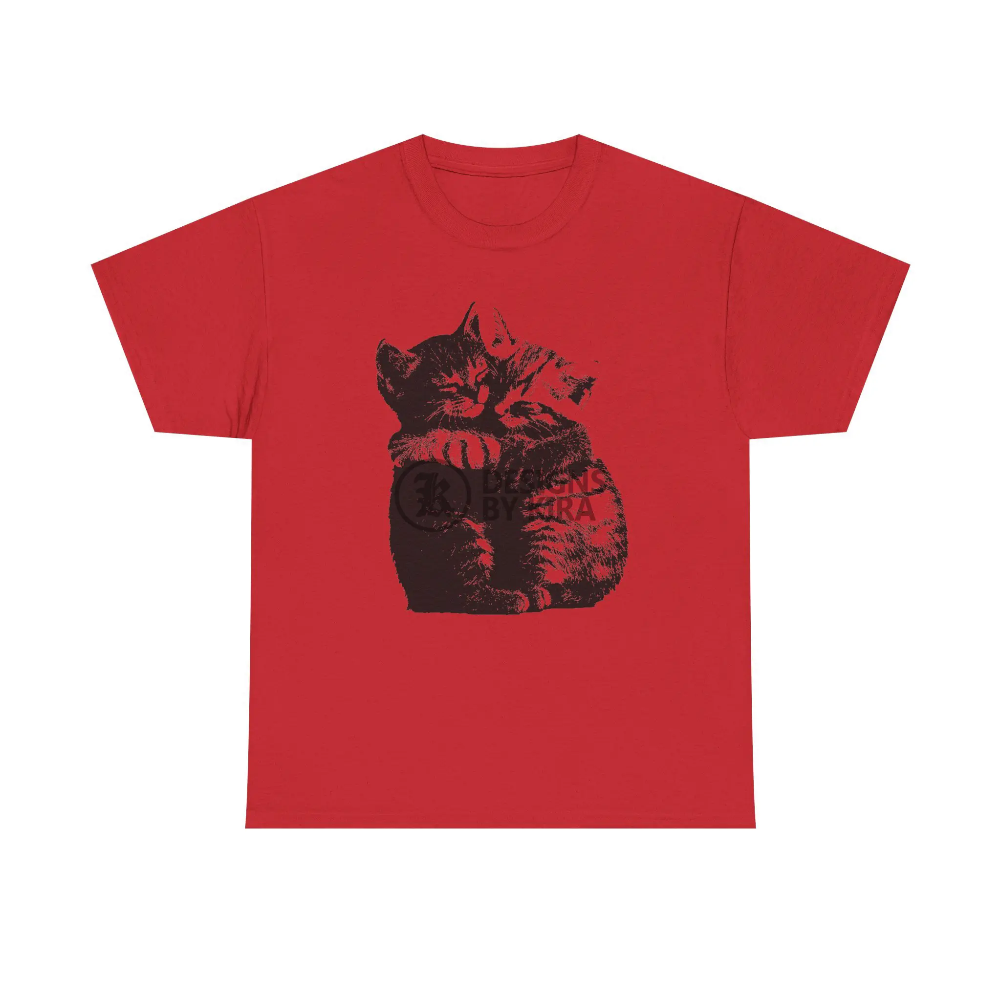 Hugging Cats T-Shirt | Cute Cat Unisex Heavy Cotton Tee