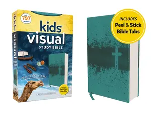 NIV, Kids' Visual Study Bible, Leathersoft, Teal, Full Color Interior, Peel/Stick Bible Tabs: Explore the Story of the Bible---People, Places, and History by Zondervan [Leatherbound Book]