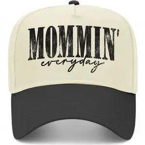 Mommin' Everyday Vintage Trucker Hat Premium Snapback Baseball Cap for Women Moms Mothers Soft Fabric 5 Panel Construction Adjustable Fit