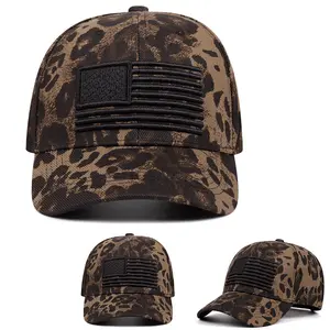 fashion Embroidery of the American Flag baseball cap for men Leopard Pattern High quality hip-hop hat for women