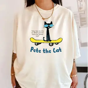 Peter the Cat Cute Shirt, Vintage Y2K Funny Cartoon Graphic, 2000s Tee