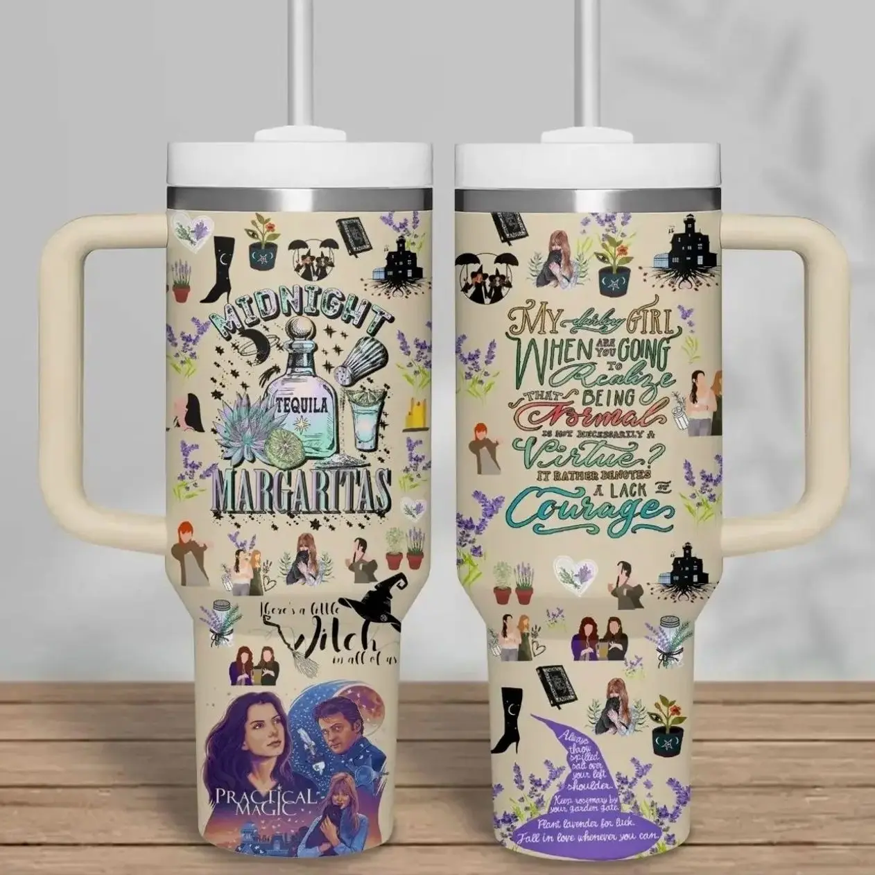 Practical Magic Movies Custom 40 oz Tumbler With Handle