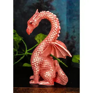 Valentine Cupid Love Pink Dragon Figurine 4.25"H Romantic Female Dragon Statue