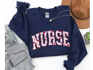 Nurse Valentine Sweatshirt, Cute RN Valentine Crewneck, Heart Stethoscope Nursing Sweater, Sweet Valentine Gift for Healthcare Workers