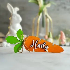 Kids Personalized Name Carrot Tags for Easter Basket