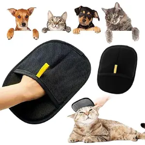 cat Pet Hair Removal Gloves for Cat & Dog - Dual Way Grooming & Cleaning Glove, Static Brush & Sticky Surface, Remove Fur from Sofa Carpet Clothes