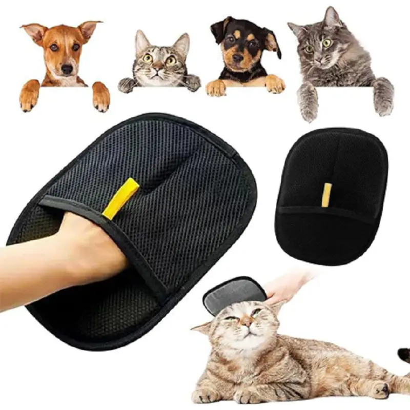 Universal Pet Hair Removal Gloves - Dual-Way Grooming Tool with Static Brush, Sticky Surface, Fur Remover for Cats, Dogs, Rabbits, Reptiles, Home Use to Remove Fur & Keep Home Tidy