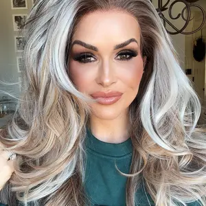 IMstyle Stacy Apricot Blonde with beige Highlight Big layer lace wig 13*4 free Parting Daily Dating Wig-F100-1T2440