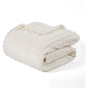 Ultra Soft Jacquard Sherpa Throw Blanket, Lightweight Yet Cozy, Versatile Couch and Travel Blanket, Checker , Multiple Sizes and Colors, Easy-Care and Durable,50x60 Inches