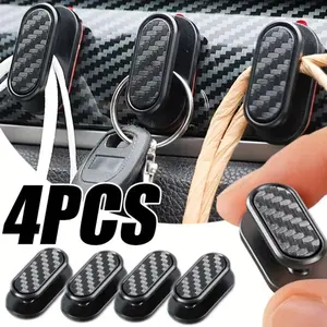 4-Pack Multi-functional Car Hooks Strong Universal Seat Back Interior Upgrade with Carbon Fiber Design for Enhanced Storage & Easy Installation Car Seat Organizer
