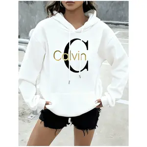 Women's Pink Hoodie with 'CIVID' Letter Print - Comfortable Autumn Winter Pullover with Pockets, Long Sleeves, and Front Zipper, Casual Hoodie |     Fashionable Casual Hoodie |     Glossy Fabric Hoodie