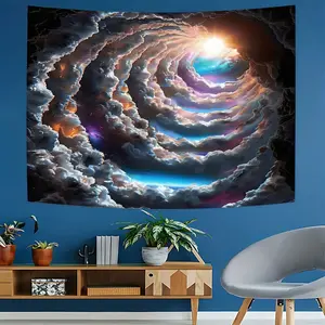 Dreamy Spiral Cloud Galaxy Tapestry, Knitted Wall Decor, Ideal for Room Decoration & Home Accessories, Model Xinghao