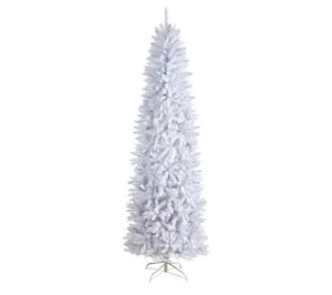 Nearly Natural 8' Slim White Artificial Christmas Tree