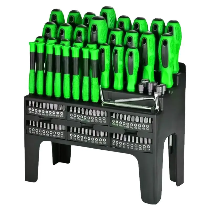 100PCS Magnetic Screwdrivers Set With Plastic Ranking,Tools For Men