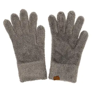 C.C Fuzzy Plush Terry Chenille Cold Weather Gloves For Women - Soft, Stretchable, Warm Winter