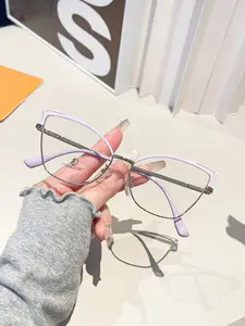 Fashion Cat Eye Frame Eyeglasses, Casual Anti-blue Light Eyeglasses for Women & Men, Fashion Eyeglasses for Work, Daily Clothing Decor, for Student Daily Use, Stylish Glasses, Trendy Frames, Stylish Trendy Eyewear