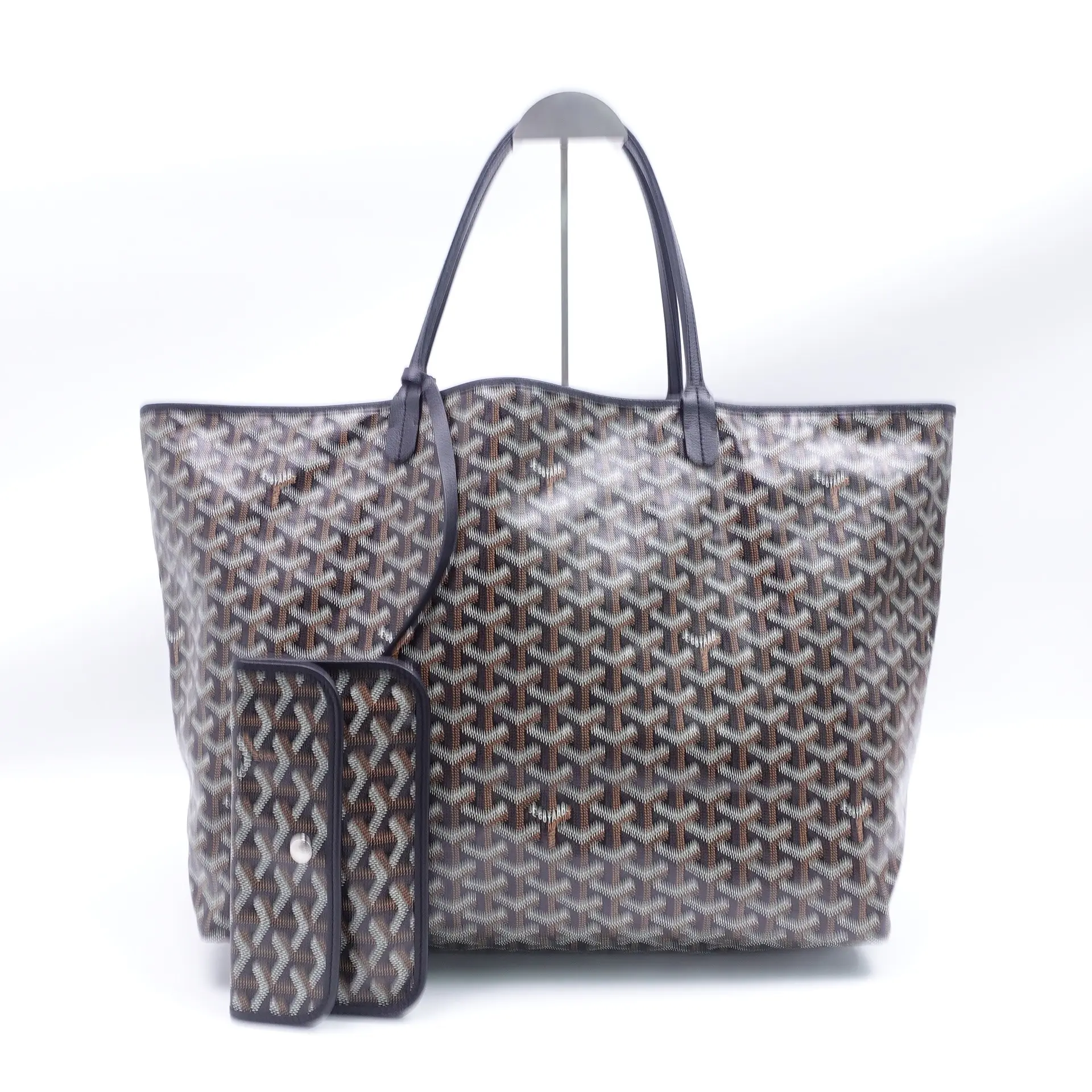 Pre-owned Goyard Coated Canvas Shoulder Bags Saint Louis GM Black Shoulder Bag T10383935
