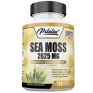 Organic Sea Moss 2625mg Capsules with  Moss, Bladderwrack, Burdock Root - Vegan, Gluten-Free, Non-GMO - 30/60/120 capsules