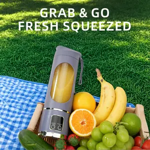 Portable Electric Blender Cup | USB Rechargeable 12 Blades with LCD Display | One-Button Control for Juice & Smoothie Drinks | Leak Proof Personal Blender for Travel, Gym & Kitchen Use | Gift Idea