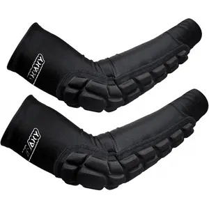 Padded Elbow Forearm Sleeves 2 Pack Compression Crashproof Arm Pads for Football Basketball Volleyball Soccer