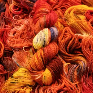 Fire – Superwash Hand Dyed Merino Wool Yarn in Red, Orange, Yellow & Charcoal for Knit & Crochet