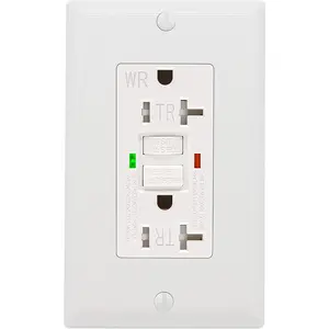 GFCI Outlet 20 Amp, UL Listed, LED , Tamper-Resistant, Weather Resistant Receptacle Indoor or Outdoor Use with Decor Wall Plates and Screws