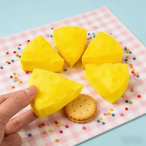 Soft Triangle Cheese Block, Stress Relieving Toy, Cute Cheese Toy with Squeeze Function, for Halloween/Christmas/Thanksgiving/Easter/Birthday Party Gifts, Holiday Gift Bag Filler, Best Choice for Gifting, Ideal for Play and Relaxation