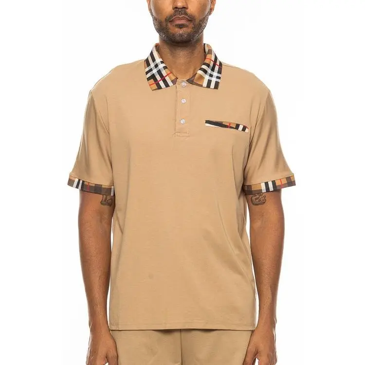 Checkered Streetwear Detail Polo T-shirt
