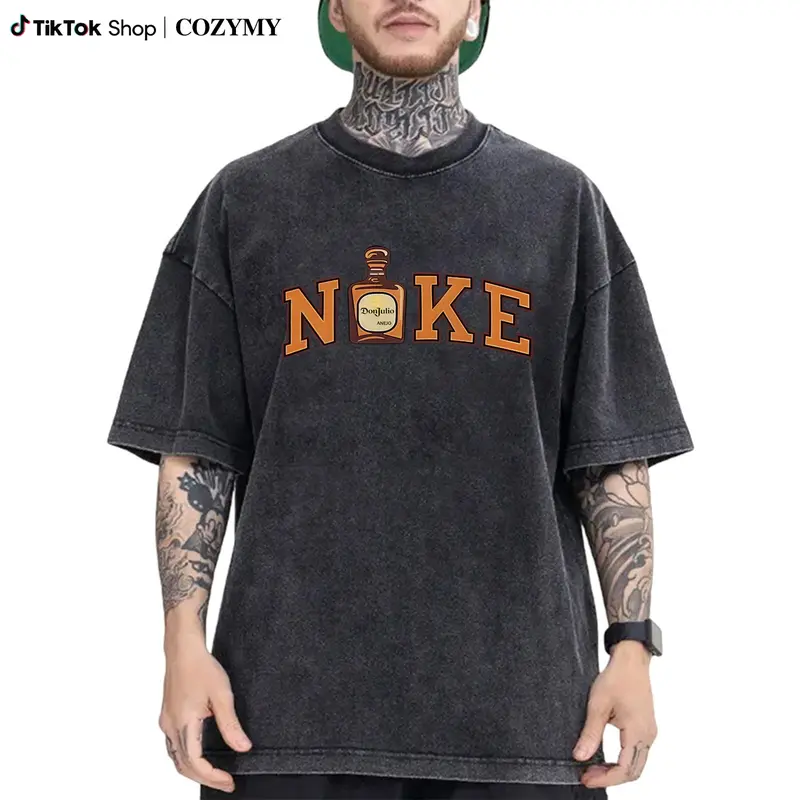 Men's Regular Fit Nose Print Round Neck Graphic Tee, Vintage Trendy Casual Short Sleeve T-shirt for Daily Wear, Men's Summer Outfit, Top, Cotton