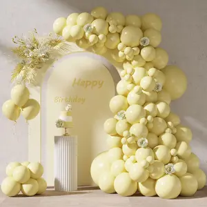 87Pcs Pastel Yellow Balloon Set in Multiple Sizes for Balloon Garland Arch, Ideal for Birthday, Baby Shower, Wedding, or Bridal Party Decorations