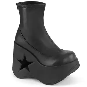 Demonia Dynamite-100 Black Str Vegan Leather Ankle Boots