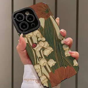 Vintage Elegant Floral Bellflower Design Shockproof Ultra-Thin Protective Phone Case Cover Casing for iPhone 17/16/15/14/13/12/11/plus/pro Max, Dust-Proof and Beautiful Gift