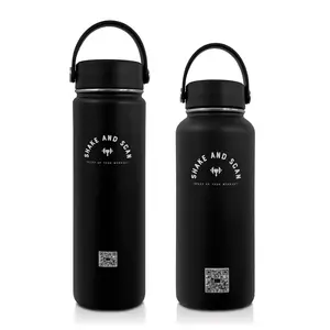 Stainless Steel Thermo Bottle with Daily Workout QR Code - Shake & Scan Hydration Fitness