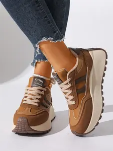 New Spring Thick Sole Alaskan Sneakers Trainer Lightweight Casual Thick Sole Height Increasing Anti-Slip Dad Shoes Show Small Feet