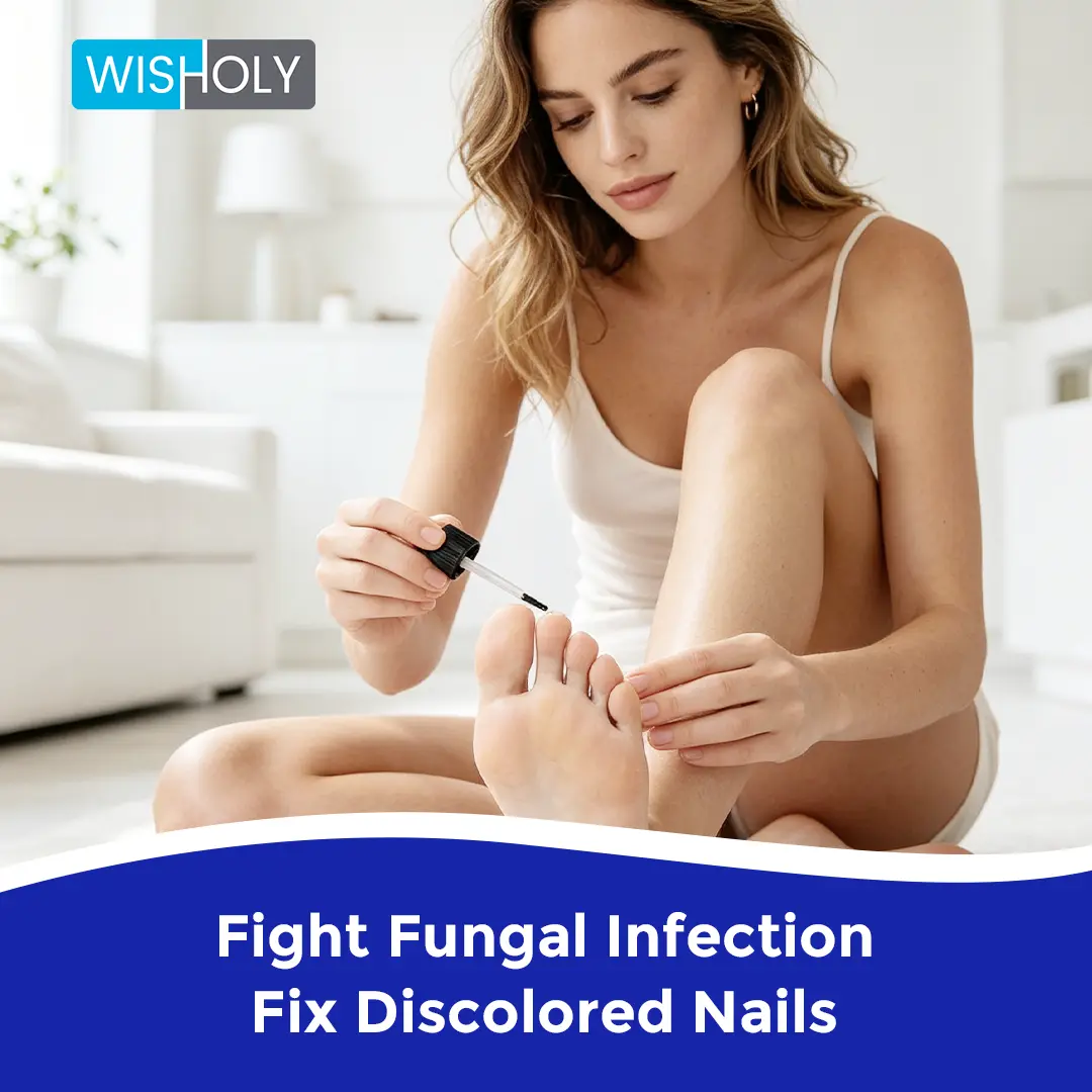 WISHOLY Nail Fungus Treatment for Toenail & Fingernail - Extra Strength Repair Liquid with 1% Tolnaftate, Tea Tree Oil & Oregano Oil - Restores Yellow, Thick & Damaged Nails - 1.01 fl oz