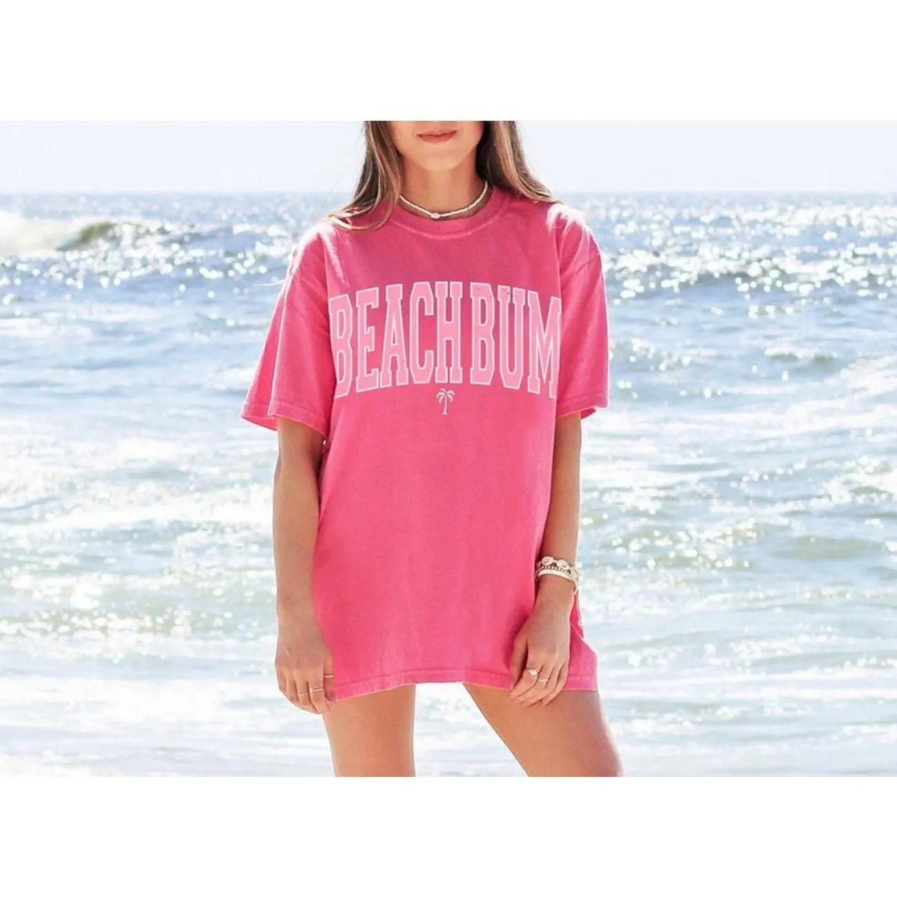 Beachbum Beach Bum Shirt Palm Tree Summer T Shirt Beach Tee Ocean Oversized Tshirt Vacation Shirt Women's Graphic Tees