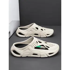 Men's Casual Hollow Out Design Clogs, Breathable Comfortable Non-slip Slippers, Soft Sole Slippers for Indoor & Outdoor WearGift