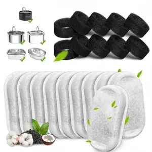 Set of 20 Replacement Filters for Cat Water Fountains, Featuring Adjustable Water Flow And Activated Carbon, Suitable for Stainless Steel And Dog Water Fountains, Includes 10 Filters And 10 Sponges, Without Battery tiktokshopspringglowup