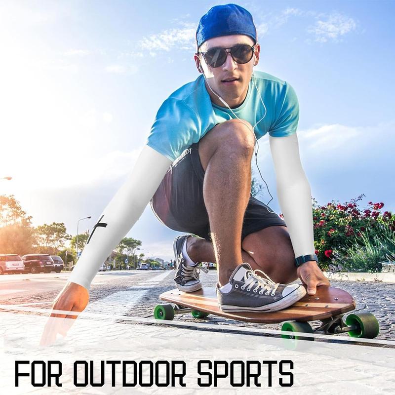 1 Pair Arm Sleeve Compression for Men & Women, Sports Arm Sleeves, Ideal for Baseball, Football, Basketball, Sports Performance Enhancement