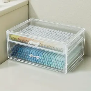 Large Capacity Transparent Drawer Organizer, Multi-Functional Desktop Storage Box, Acrylic Pen Holder, Stackable Office Desk Organizer