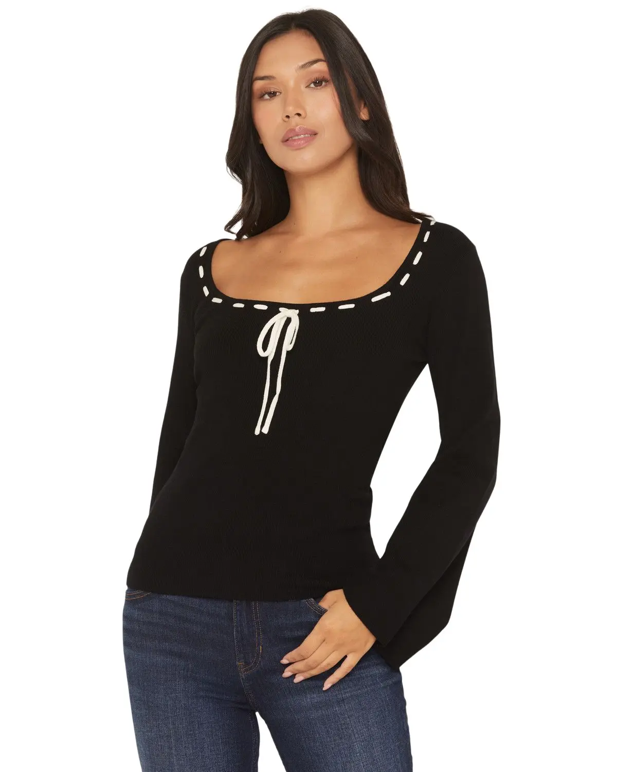 Originality Women's Women'S Solid Flared Long Sleeve Sweater - S0564k270ji
