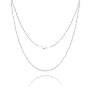 925 Sterling Silver Clasp Rope Chain 2/2.5/3/4/5mm Necklace for Men Silver Link Chain for Women 16-30 Inches
