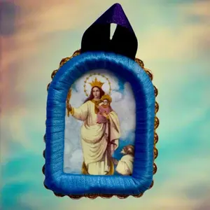 Peruvian Detente Señor de los Milagros & Virgen de las Nubes Various Sizes Fabric Decor Small to Extra Large Religious Symbolism 100% Money-Back Guarantee Ornaments